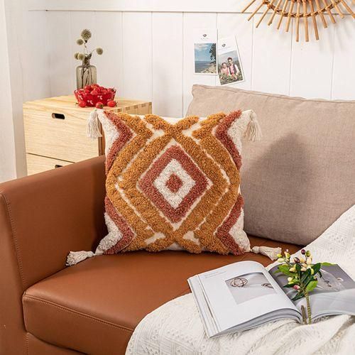 Chic Country Bohemia Cotton Throw Pillow Cushion Cover Tufted Brown