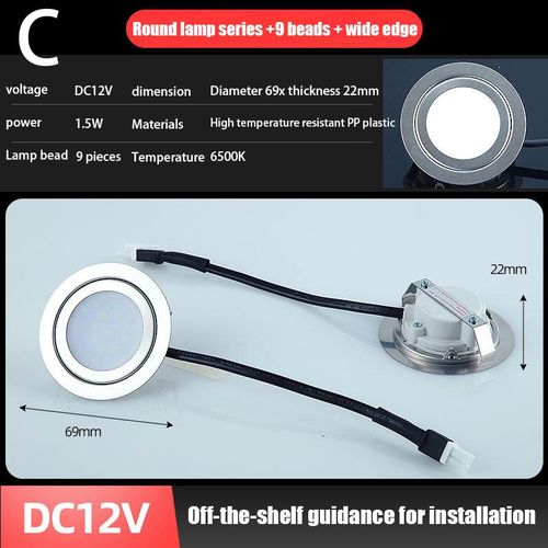 1PC 68mm Range Hood LED Bulb 12V DC 1.5W Kitchen Cooker Lamp Cabinet Closet Cupboard Energy Saving