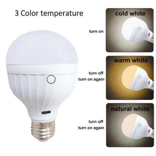 7W E27 LED Bulb Rechargeable Emergency LED Lamp bulb Warm White / White For Home Bedroom AC 85-265V With IR Remote Control