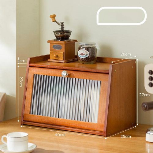 1 Pcs New Retro Old Wooden Bamboo Tableware Storage Cabinet Drawer Type Desktop Rack Storage Box Cosmetic Korean Style More