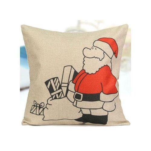 Natale Xmas Lino Cotone Cuscino Caso Divano Letto