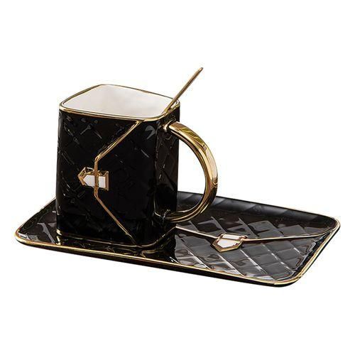 Special HandbagShaped Coffee Mug Set With Saucer  Spoon