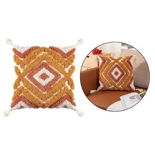 Boho Style Throw Pillow Covers Tassel Sofa Cushion Cases Decor Brown