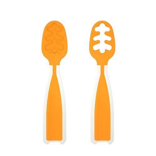 Baby Learning Tableware Colorful Baby Food Training Spoons Set for Blw Yellow
