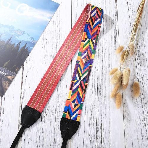 Retro Style Double Cotton Yard Colorful Pattern Shoulder Neck Strap Camera Strap Bags Wristband for  SLR DSLR Cameras PU6008C