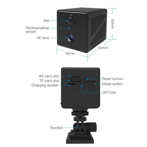 3MP 4G SIM Card Mini Camera Human Detection Camera 3000mAh B