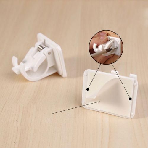 2x Curtain Rod Brackets No Drill Adjustable Hang Curtain Rod Holders