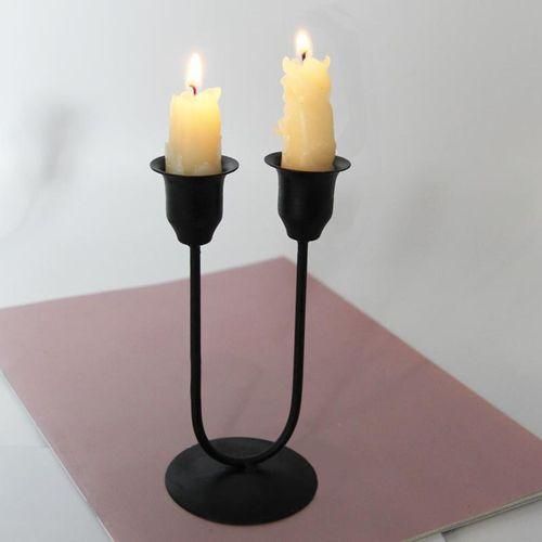 Metal Candle Holder 2 Arm Iron Candle Stick Holder Big