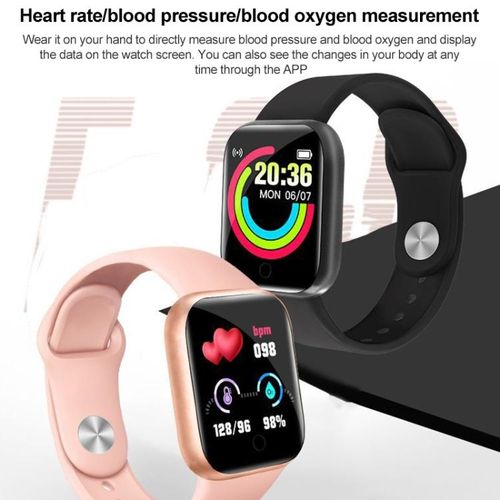 Y68 Heart Rate Blood Pressure Blood Oxygen Smart Watch