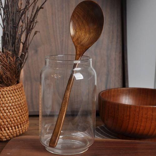 Vintage Chinese Style Handcrafted Wooden Soup Spoon 2 Pcs, NO5124