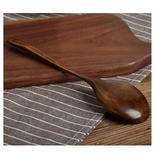 Vintage Chinese Style Handcrafted Wooden Soup Spoon 2 Pcs, NO5124