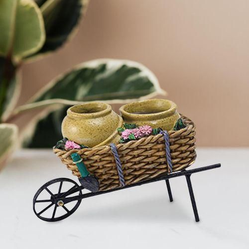Cart Flower Pot Ornamental Reusable Wheel Barrow For