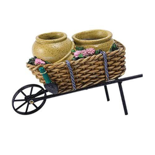 Cart Flower Pot Ornamental Reusable Wheel Barrow For
