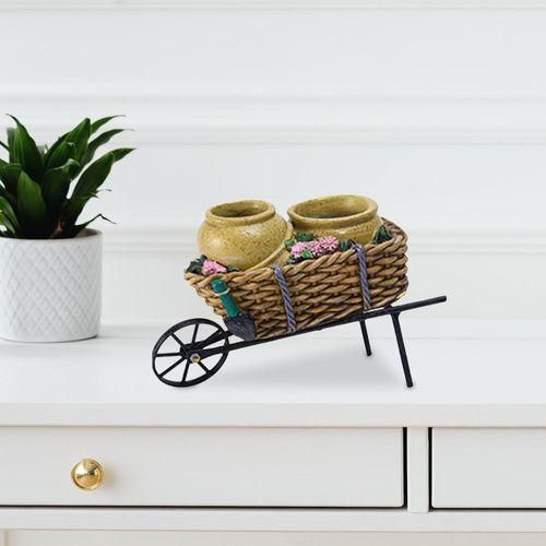 Cart Flower Pot Ornamental Reusable Wheel Barrow For