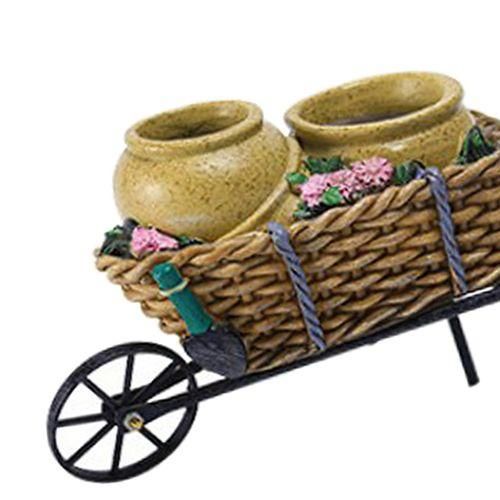 Cart Flower Pot Ornamental Reusable Wheel Barrow For