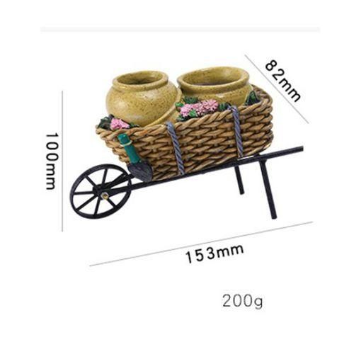 Cart Flower Pot Ornamental Reusable Wheel Barrow For
