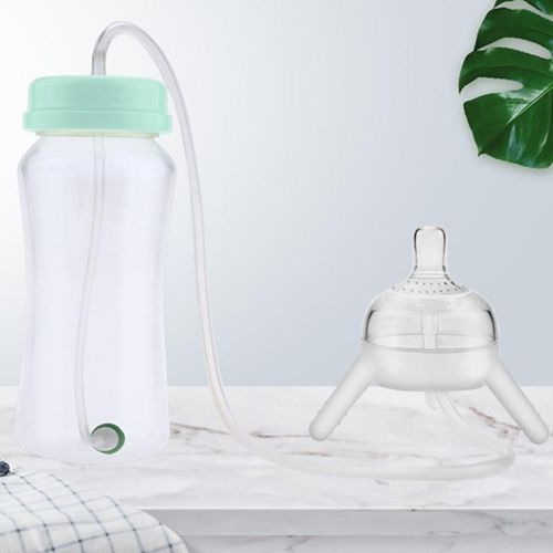 Baby Bottle With Long Straw 300ml Self Feeding Baby Bottle Handless Not Toxic New NO5289