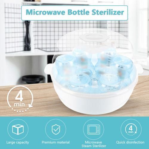 Microwave Bottle Sterilizer Steam Sterilizer Fits 6 Baby