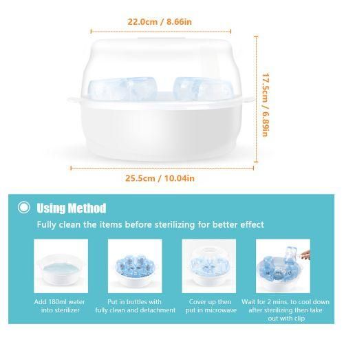 Microwave Bottle Sterilizer Steam Sterilizer Fits 6 Baby