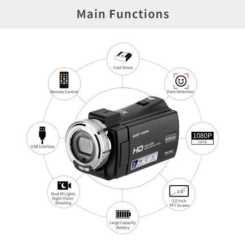 Andoer V12 1080P Full HD 16X Digital Zoom Recording Video