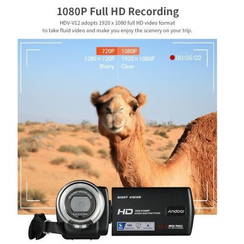 Andoer V12 1080P Full HD 16X Digital Zoom Recording Video