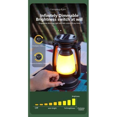 Portable Camping Lantern USB Rechargeable Hanging Tent Lamp Stepless Dimming