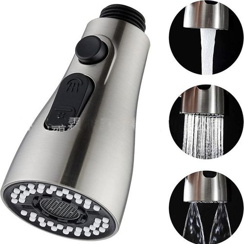 New Three-Function Double-Blade Water Pumping Shower Kitchen Dish Basin Withdrawing Faucet Shower Head Accessories Abs G1/2'