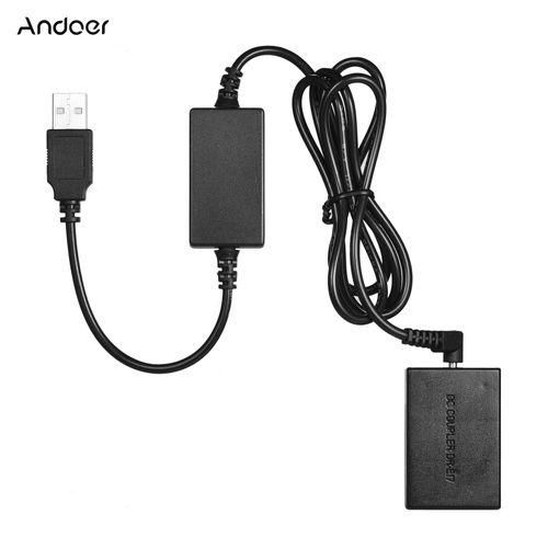 Andoer 5V USB To LPE17 Dummy Battery Pack  Coupler Adapter