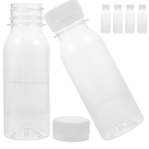 6pcs Clear Milk Bottle Pet Juice Shot Bottles Refrigerator Household Outdoor Breakfast Lunch Water Dispensers Honey Sauce er