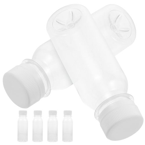 6pcs Clear Milk Bottle Pet Juice Shot Bottles Refrigerator Household Outdoor Breakfast Lunch Water Dispensers Honey Sauce er