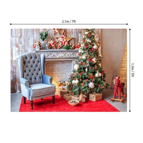 2.1 * 1.5m/ 7 * 5ft Christmas Backdrop Photography