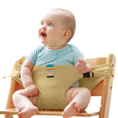 Portable Baby Chair Infant Seat Product Dining Lunch Chair Seat Safety Belt Feeding High Harness New,Khaki NO5116