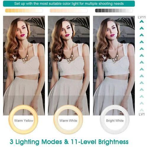 26cm LED Ring Light USB Desktop Projector Tripod Kit for Camera Cell Phone Selfie Youtube Live Video Photography FH019 Ring Light