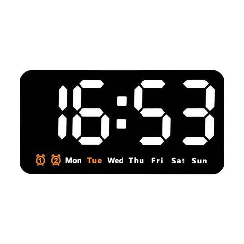 Voice Control Large Digital Wall Clock Temperature Date Week Display Table Clock Electronic LED Wall Clock 12/24H Dual Alarm
