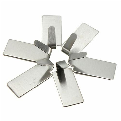 6Pcs Stainless Steel Sticky Adhesive Seamless Wall Hook Towel Clothes Hanger