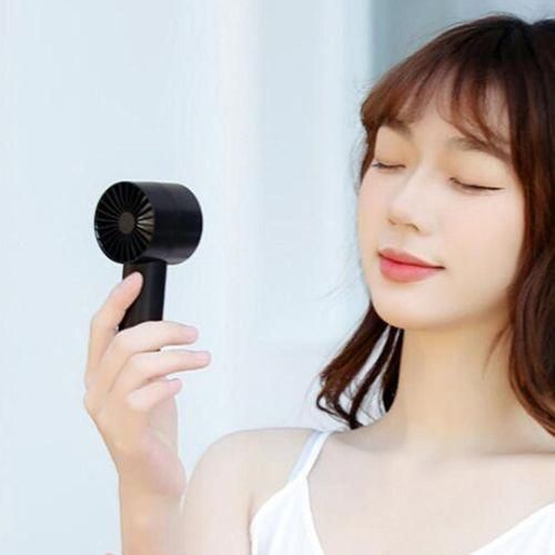Small Handheld Fan USB Rechargeable 3 Speeds Personal Cooling Black