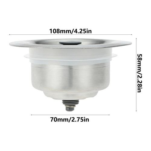 3 -In-1 Stainless Steel Popup Kitchen Sink Sper Strainer For Us Standard 3-1/2 Inch Drain Filter With 6pc Food Catcher Basket