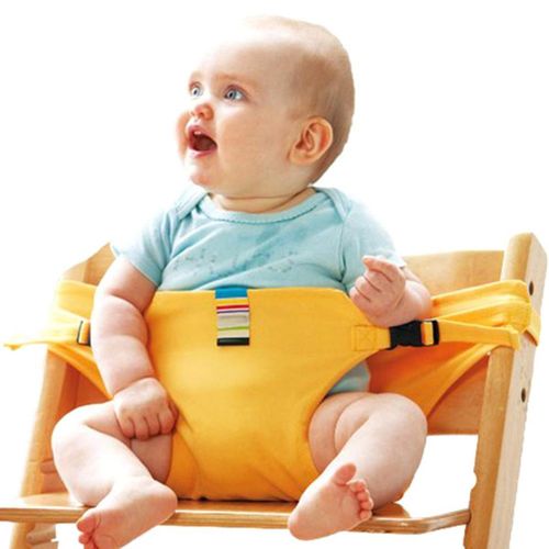 Portable Baby Chair Infant Seat Product Dining Lunch Chair Seat Safety Belt Feeding High Harness New,Yellow NO5116
