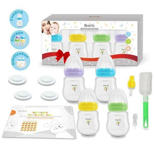 Bimirth MultiColor Newborn 180ml Wide Mouth All in One Baby Feeding Bottle 12pcs Gift Set