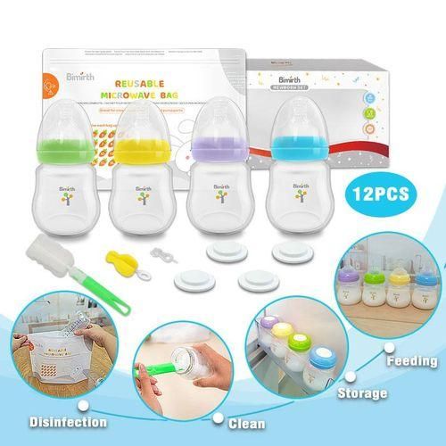 Bimirth MultiColor Newborn 180ml Wide Mouth All in One Baby Feeding Bottle 12pcs Gift Set