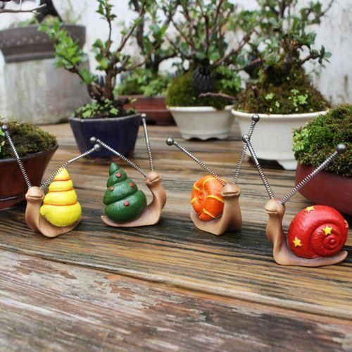 4x Mini Mollusk Statute Ornaments Abstract Simulation