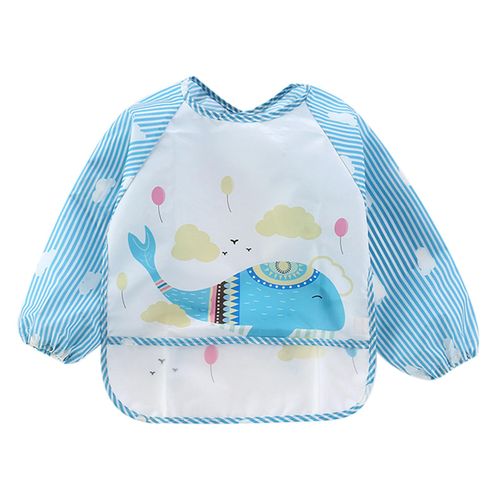 Waterproof Baby Bibs Smock Long Sleeve Feeding Bib Apron with Pocket Infant Boys Girls Cloth Bibs 0-36 Months,4 NO5116