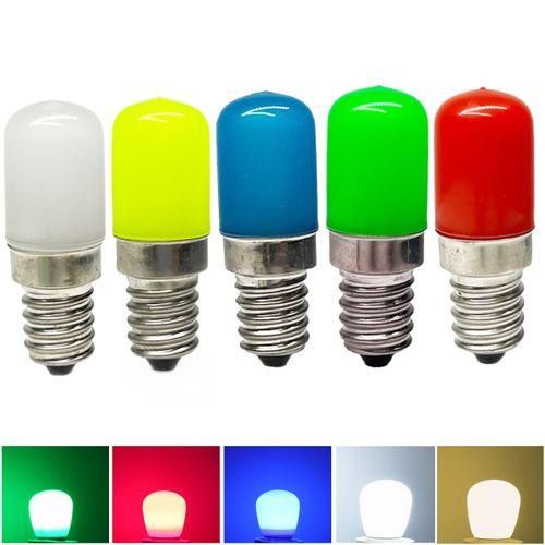 Colorful T18 Mini E14 E12 LED Bulb Refrigerator Light 2W Red Green Blue Yellow Cold / Warm White Lamp AC 85-265V For Freezer