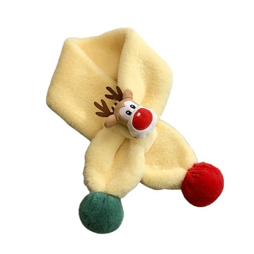 Baby Cartoon Plush Scarf Adorable Design Thickened Cross Scarf Winter Use for Infants Toddlers Babies,Yellow NO5115
