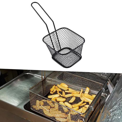 French Fries Holder Portable For Deep Frying Black Small