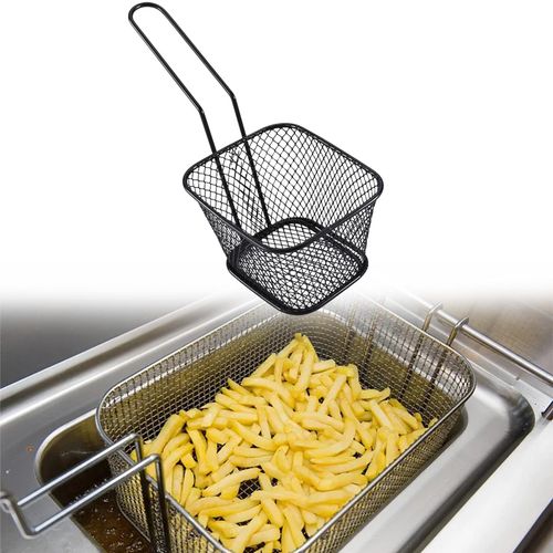French Fries Holder Portable For Deep Frying Black Small