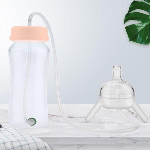 Baby Bottle with Long Straw 300ml Self Feeding Baby Bottle Handless Not Toxic New NO5242
