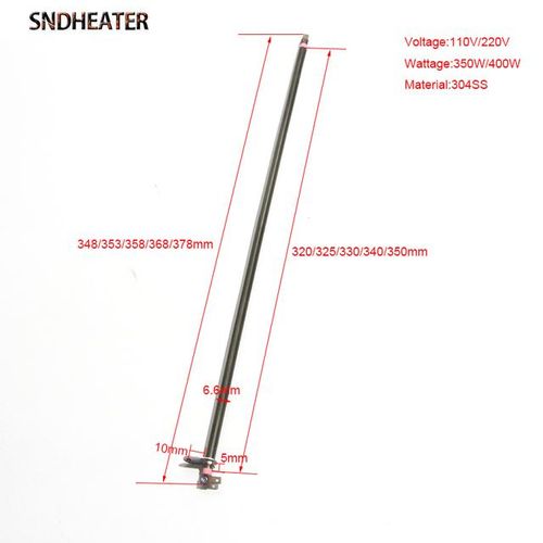 SNDHEATER 2pcs 6.6mm Tubular Heater 110V 220V 350W Electric Straight Heating Resistance Stainless Steel 304 Hot Air Oven