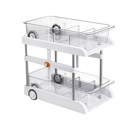 Kitchen Multi-layer Storage Rack Countertop Punch-free Storage Rack Pull-out Pulley Retractable Sink St More