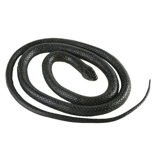 120cm Realistic  Simulation Rubber Snake Toys Garden Props Black